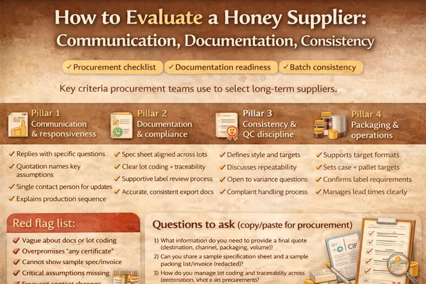 How to Evaluate a Honey Supplier: Communication, Documentation, Consistency